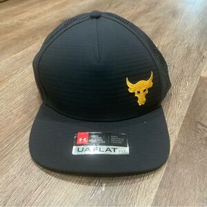 NEW Under Armour Project Rock Structured Trucker Hat Black Little Bull - O/S